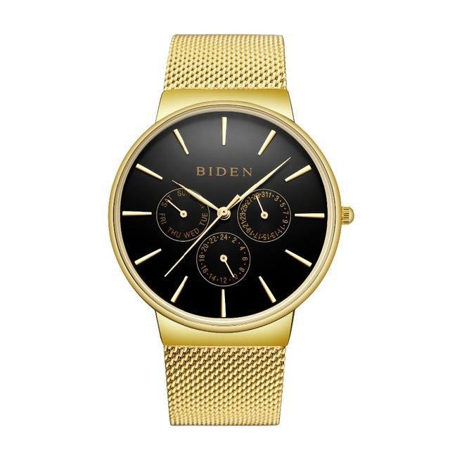 Herren Kalender Uhr mit Mesh-Armband – Bild 3 | LuxeStyle