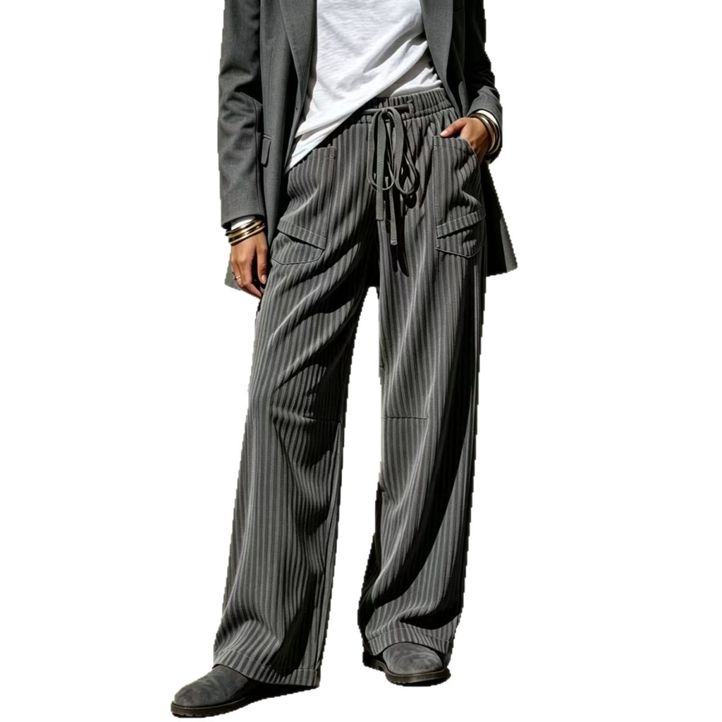 Loose-Fit Wide Leg Hose mit Kordelzug