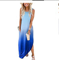 Langes Kleid mit Farbverlauf und Taschen – Bild 1 | LuxeStyle