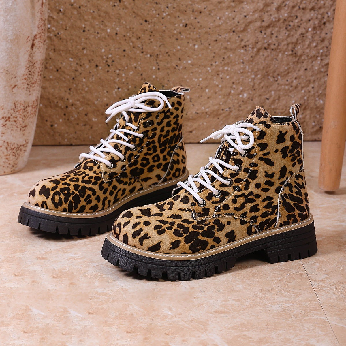 Ankle Boots mit Leopardenmuster