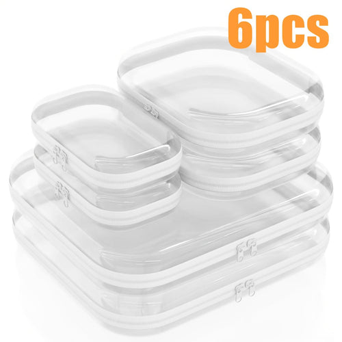6er Set transparente Aufbewahrungsboxen mit Doppelreissverschluss – Bild 2 | LuxeStyle