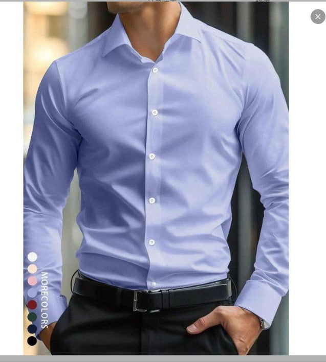 Weisser Stretch-Hemd für Herren – Bild 5 | LuxeStyle