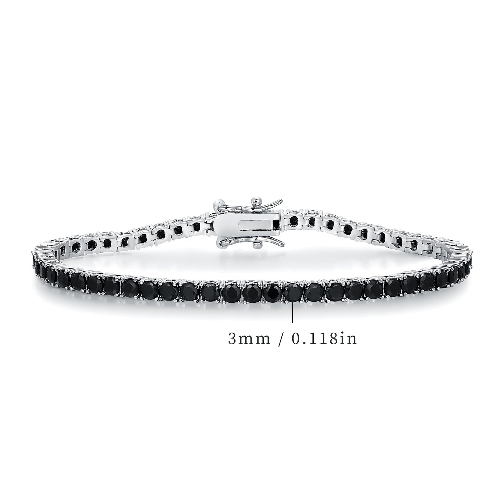 Kupfervergoldetes 18K Schwarz Nano Tennis Armband