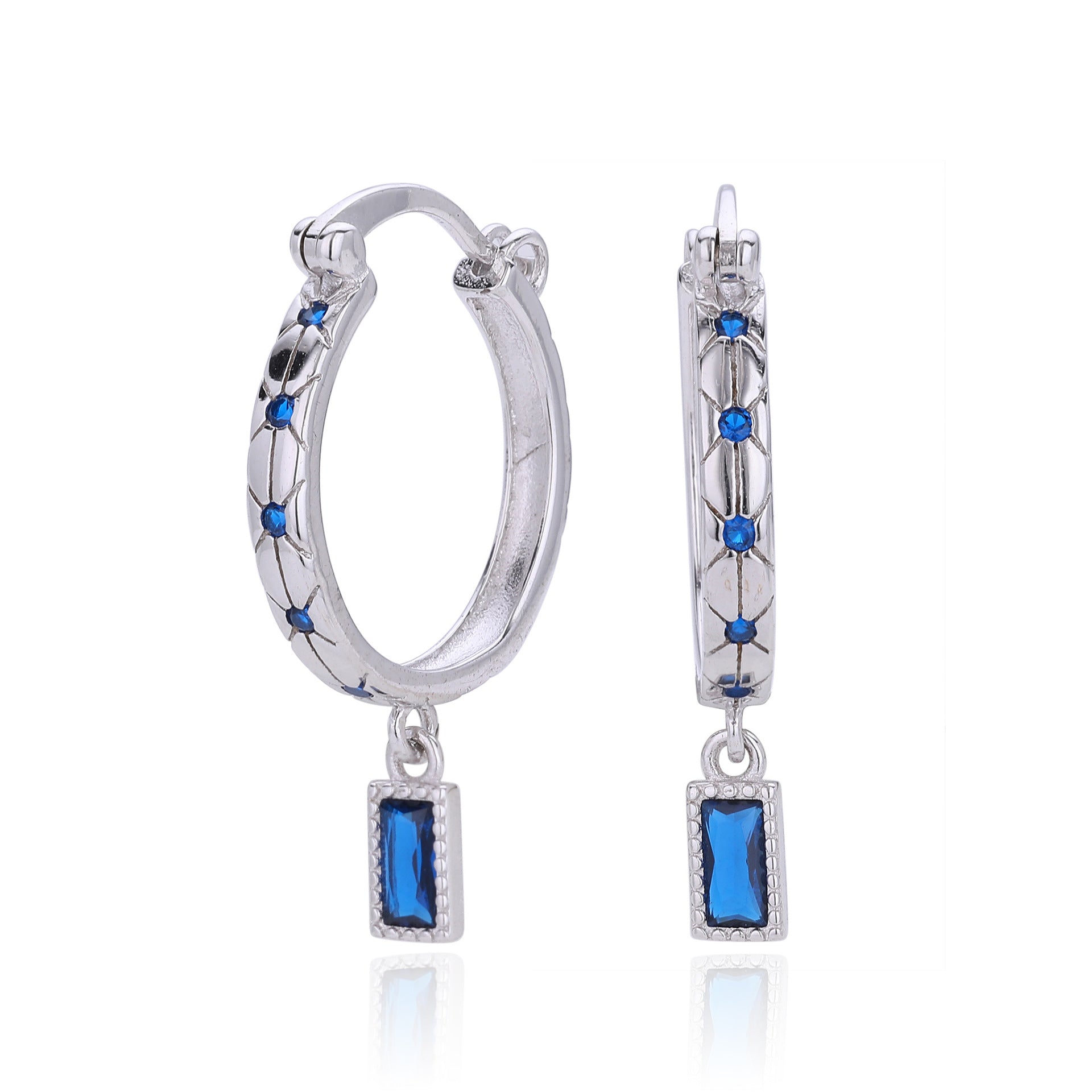 Edle Silberohrringe mit Diamant-Inlay