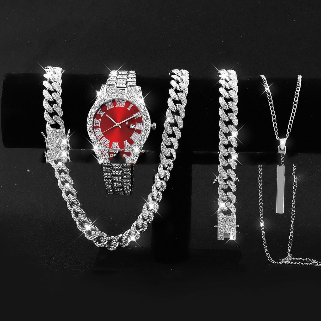 Quarz-Herrenuhr mit Armband und Halsketten – Bild 1 | LuxeStyle