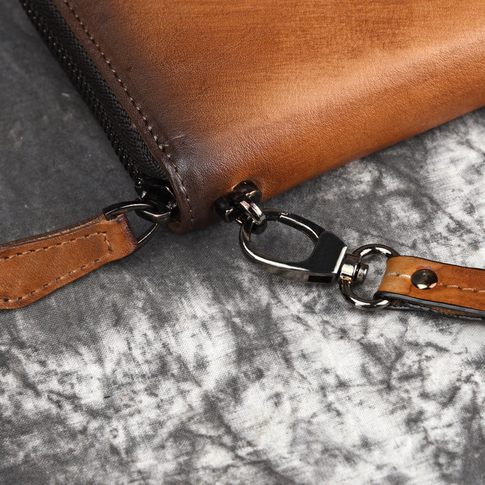 Genuine Leder Clutch Wallet Retro Gelb – Bild 3 | LuxeStyle