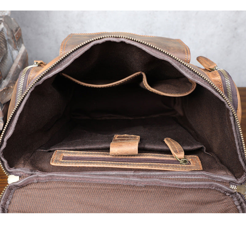 Grosser Vintage-Rindsleder-Rucksack mit 16-Zoll-Laptopfach – Bild 2 | LuxeStyle