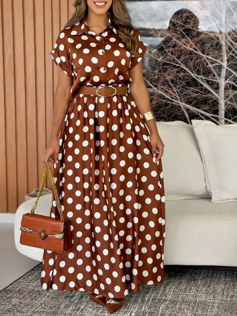 Retro Polka-Dot Kleid mit Taillengürtel – Bild 6 | LuxeStyle