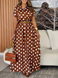 Retro Polka-Dot Kleid mit Taillengürtel – Bild 8 | LuxeStyle