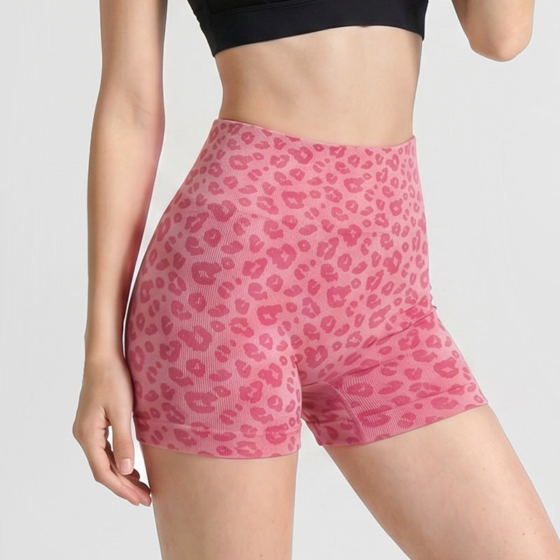 Leopard-Print Yoga Shorts