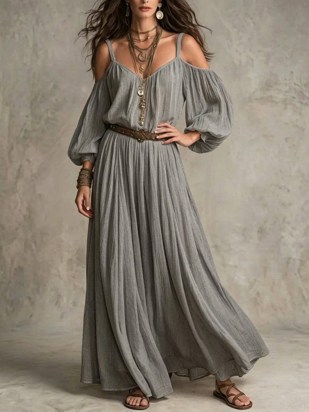 Damen-Kleid mit Falten und Off-Shoulder – Bild 6 | LuxeStyle