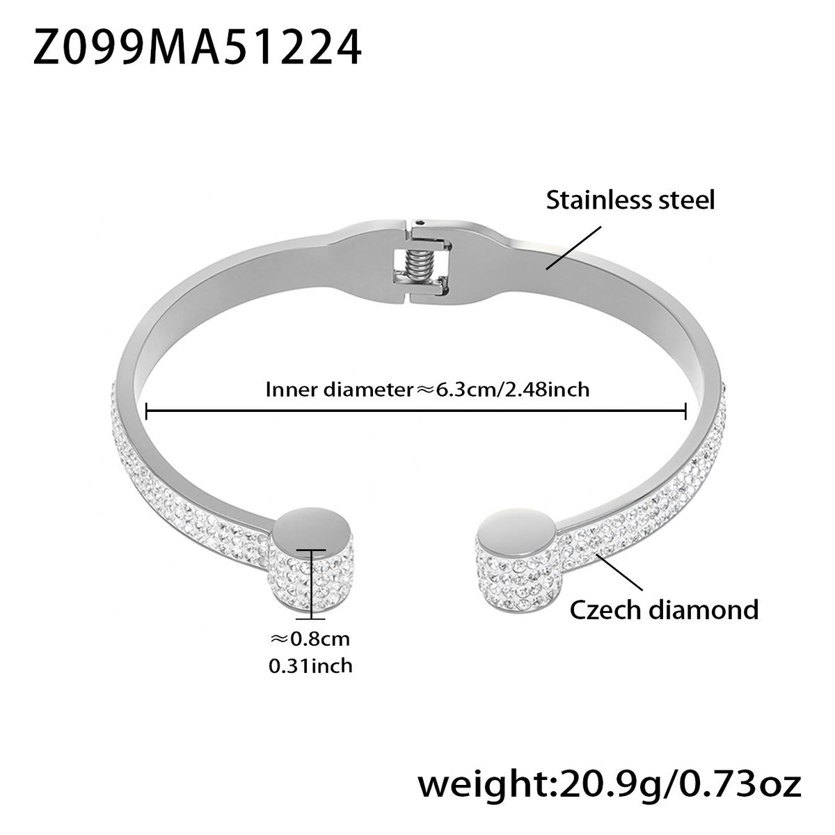 Glänzendes Edelstahl-Armband mit Kristallen – Bild 14 | LuxeStyle