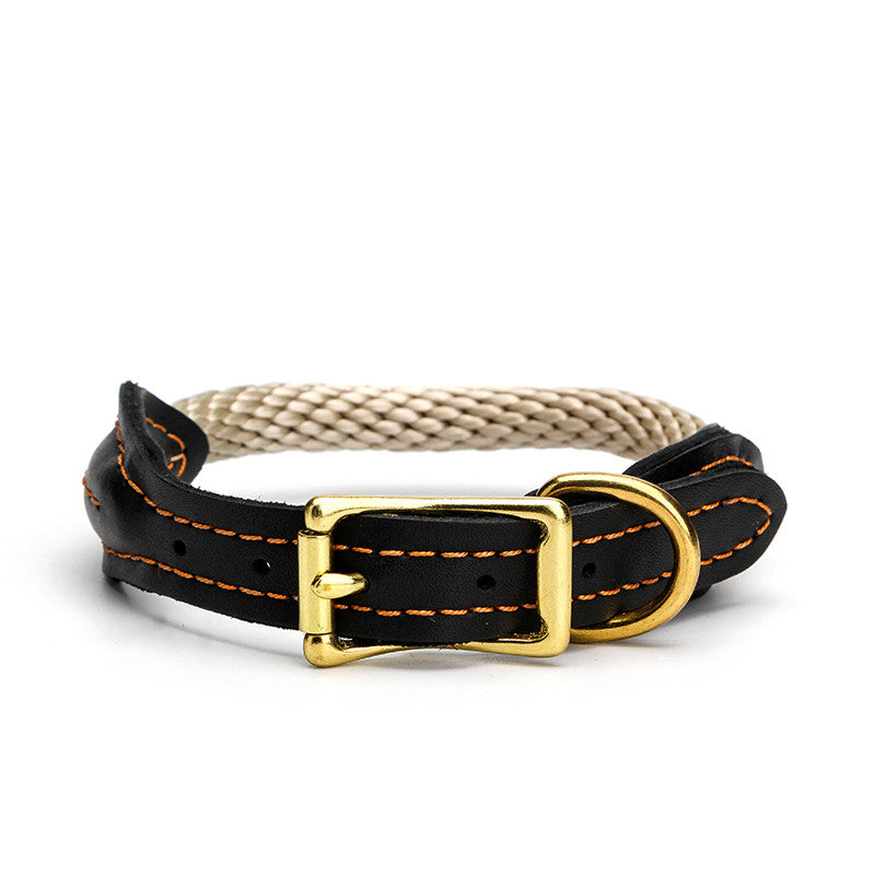 Verstellbares Hundehalsband aus Nylon und Rindsleder – Bild 2 | LuxeStyle