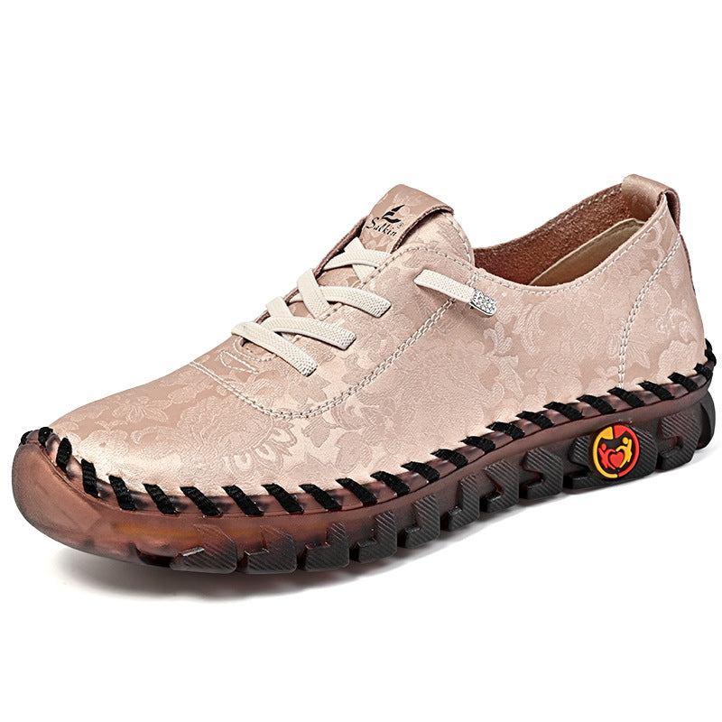 Leder-Sneaker mit flacher Sohle – Bild 2 | LuxeStyle