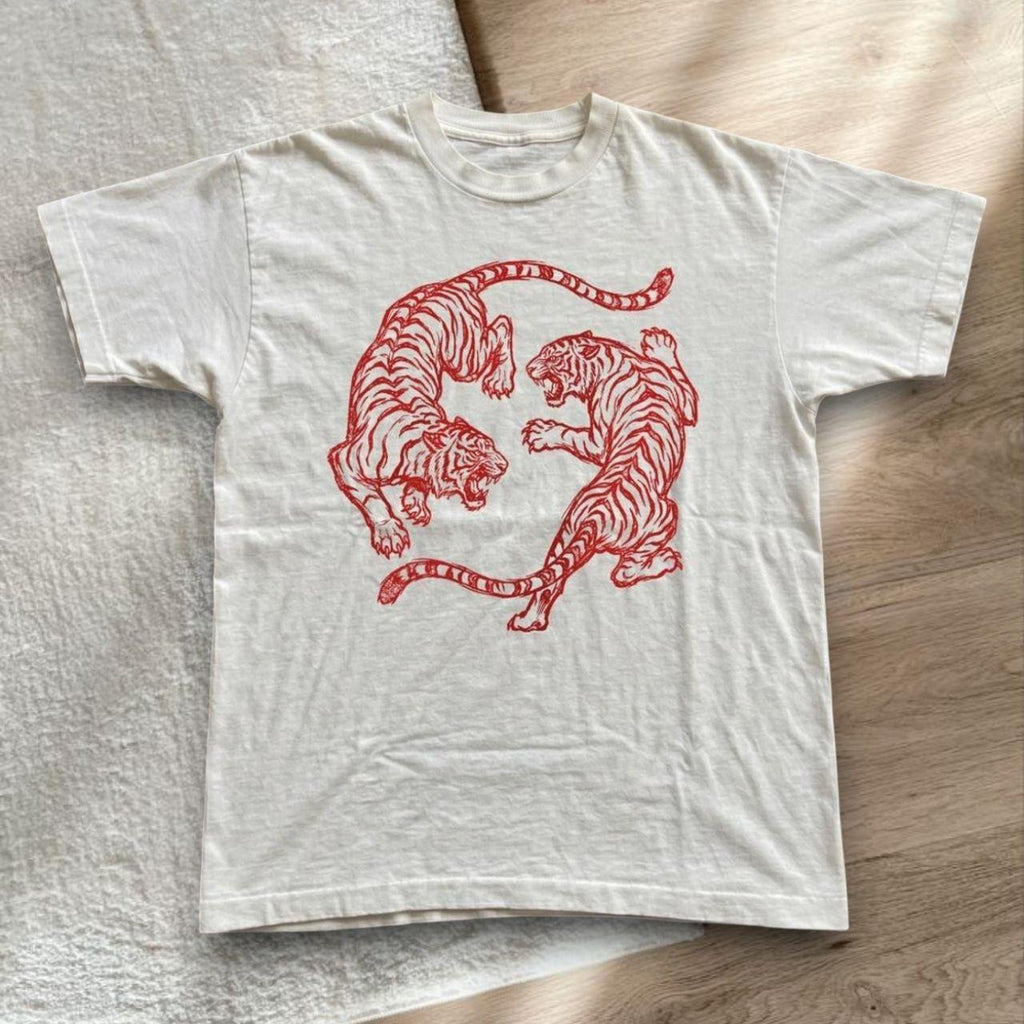 Tiger-Druck T-Shirt