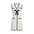 V-Neck Minikleid mit Kontrast-Schleife – Bild 6 | LuxeStyle