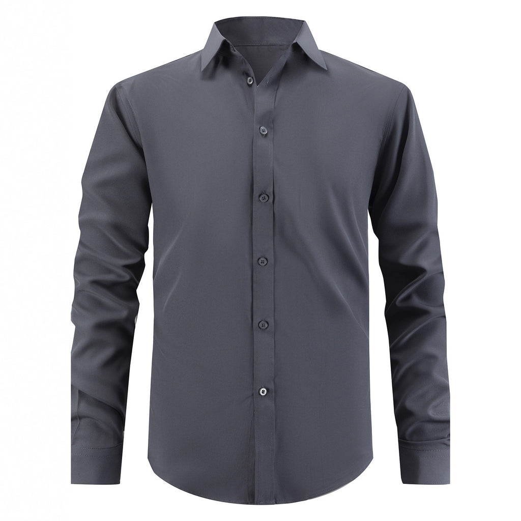 Herren Slim Fit Hemd einfarbig | LuxeStyle