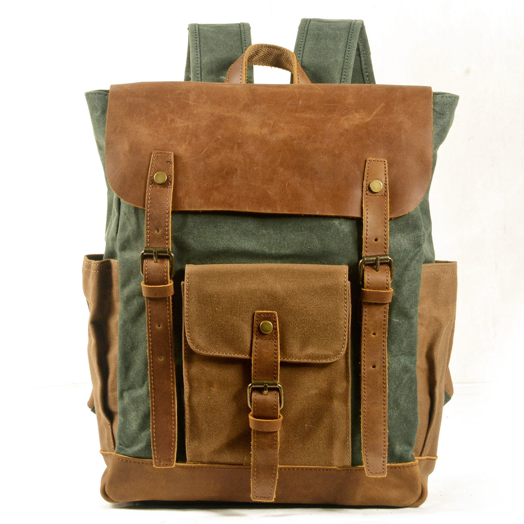 Canvas Rucksack mit Crazy Horse Leder – Bild 10 | LuxeStyle