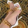 Trendige Stiletto-Sandalen mit Karree-Spitze