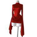 Damen Bodycon Minikleid mit Rollkragen und Rückenfrei