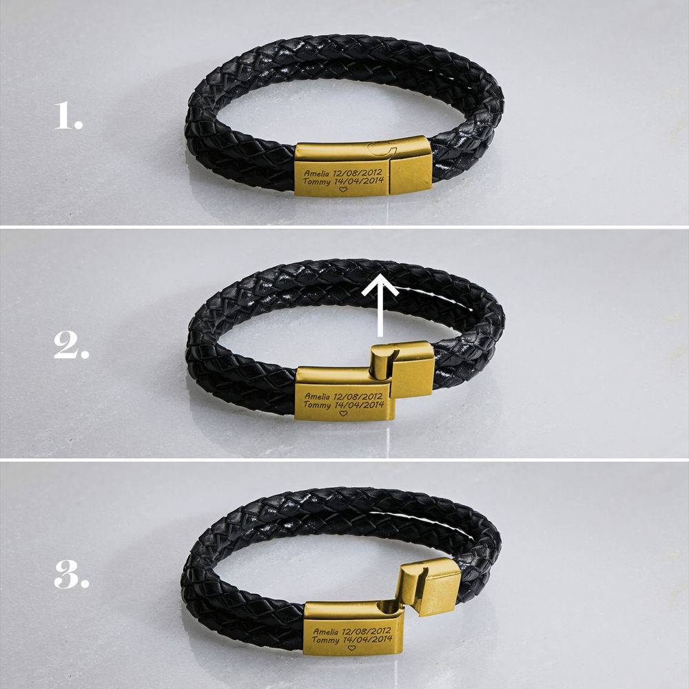 Herrenarmband aus Leder mit Gravur – Bild 6 | LuxeStyle