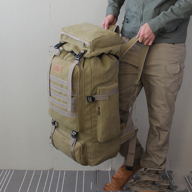 Robuster Canvas-Rucksack, Khaki – Bild 2 | LuxeStyle