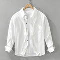 Langärmliges Baumwollshirt in Weiss, Lila, Dunkelgrün – Bild 7 | LuxeStyle