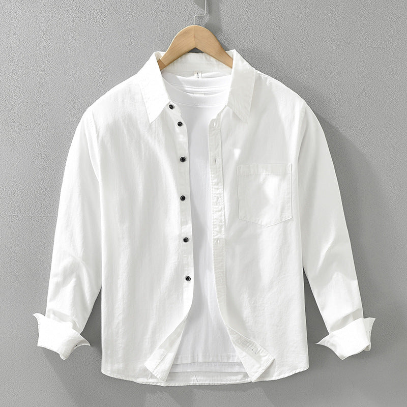 Langärmliges Baumwollshirt in Weiss, Lila, Dunkelgrün – Bild 7 | LuxeStyle