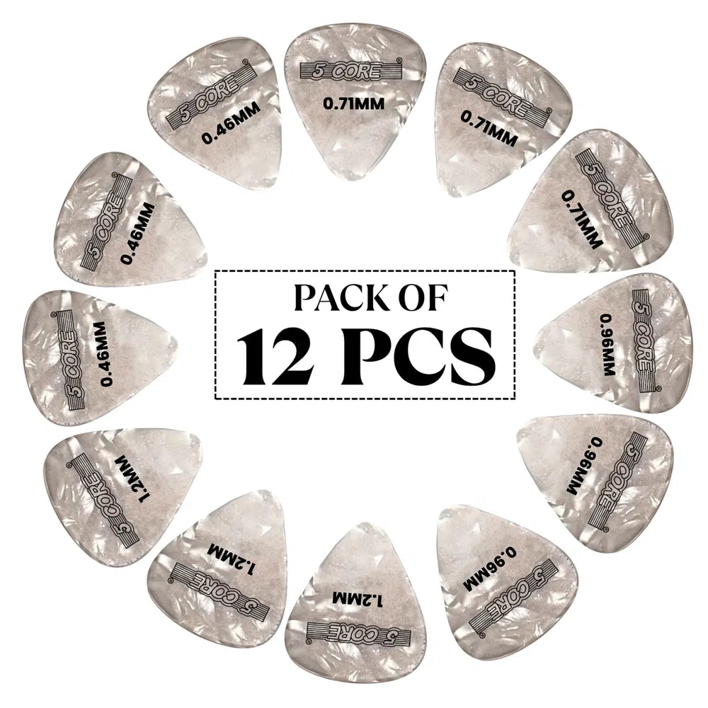 5 Core Gitarrenplektren, 12er-Set