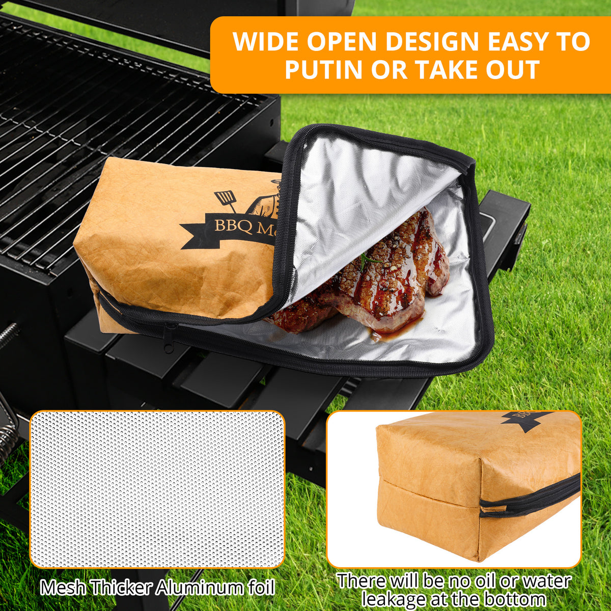 Tyvek Grillthermo-Tasche 23" (braun) – Bild 6 | LuxeStyle