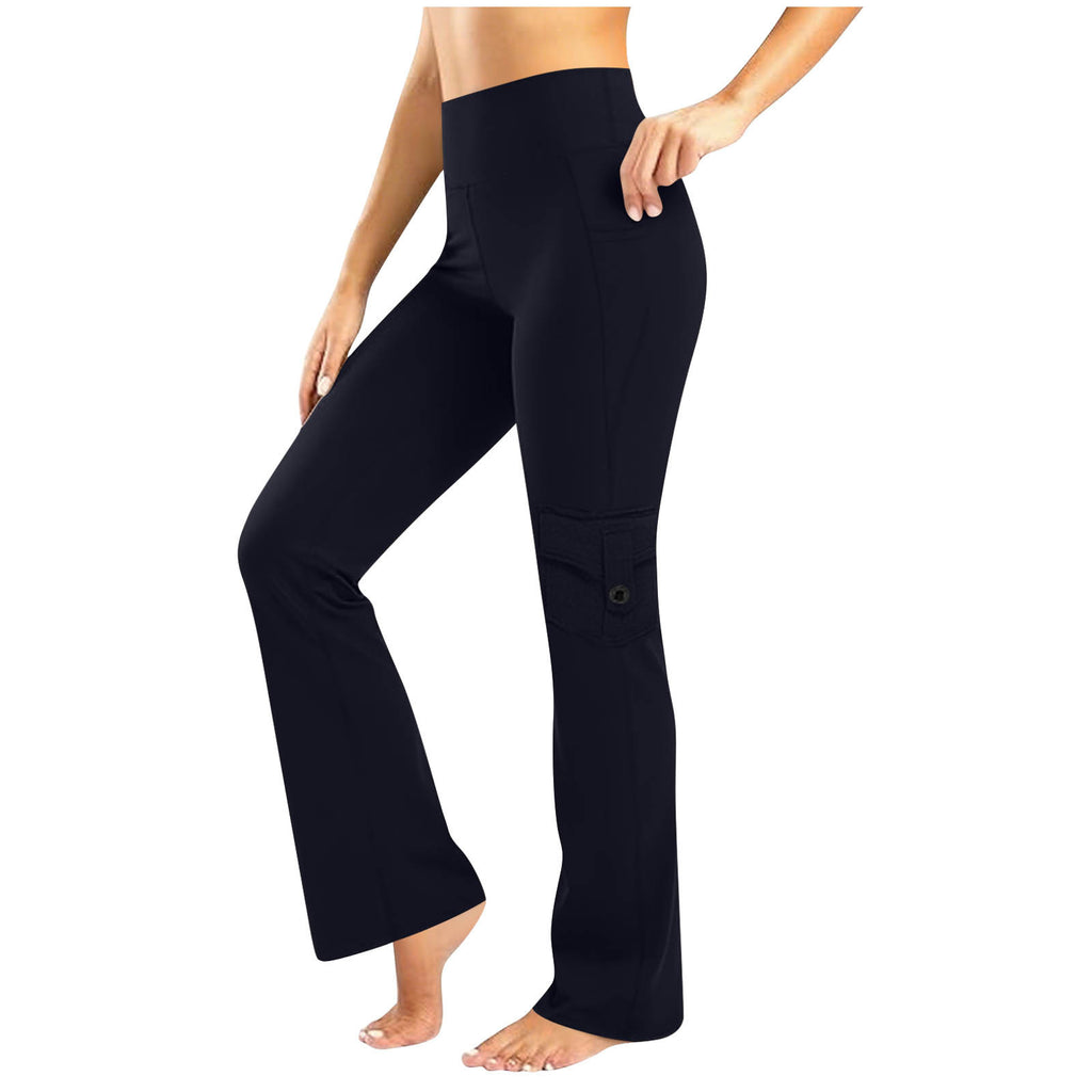 Atmungsaktive Sport-Leggings mit Knopf-Taschen