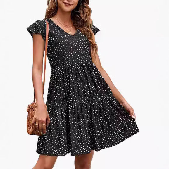 Elegantes Plisseekleid mit V-Ausschnitt – Bild 7 | LuxeStyle