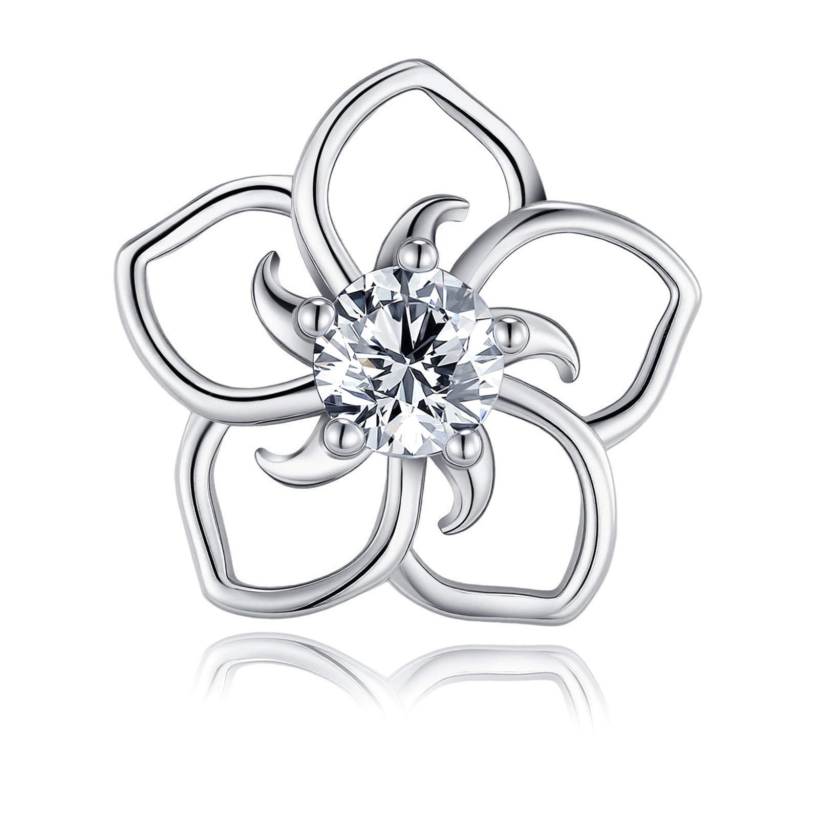 Moissanit-Ohrstecker «Blüte» 0,5 ct · 925 Sterling-Silber