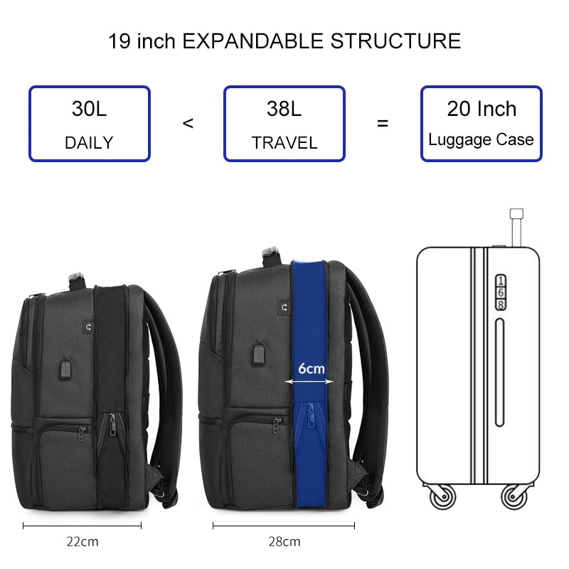 Business Rucksack mit USB, grosser Stauraum – Bild 3 | LuxeStyle