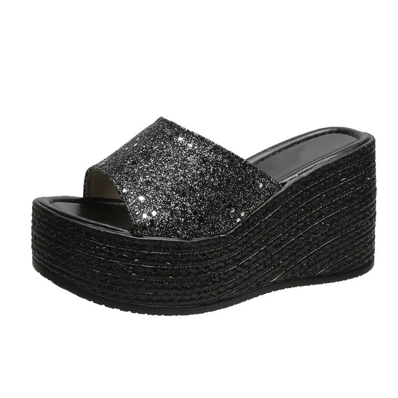 Pailletten Mesh Plateau-Slipper – Bild 4 | LuxeStyle