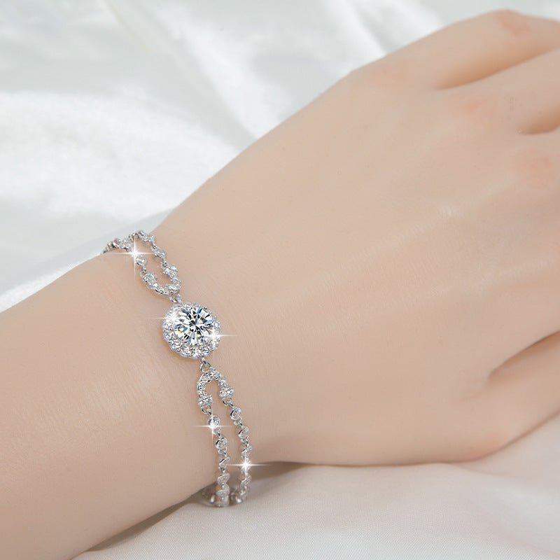 Silberarmband mit Moissanit-Besatz – Bild 3 | LuxeStyle