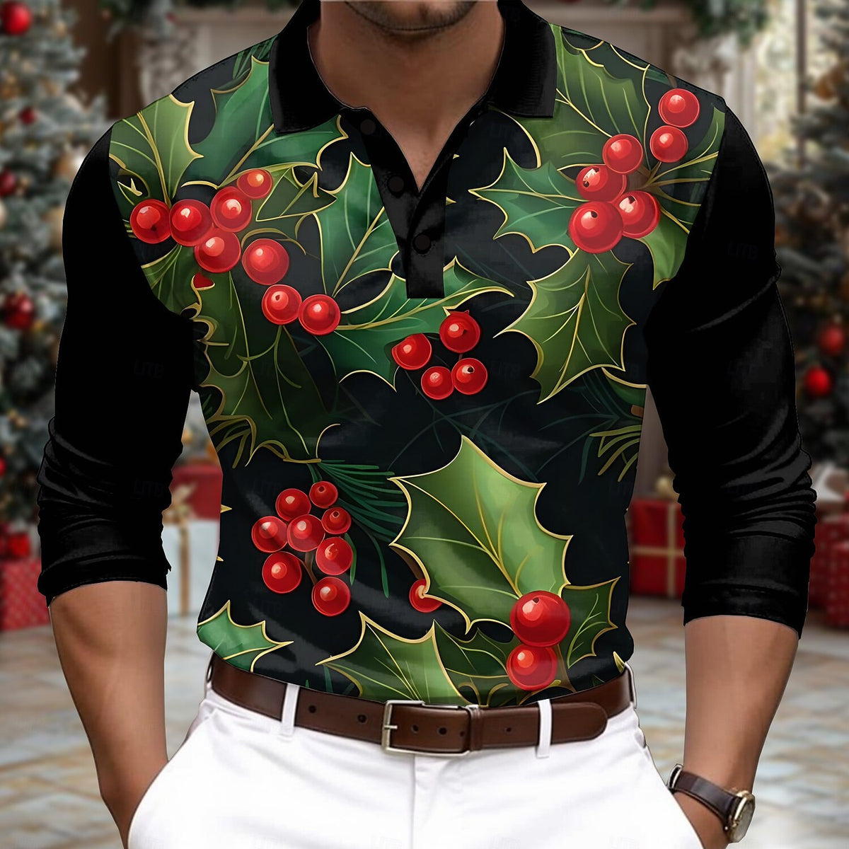 Langarm Polo-Shirt mit Knopfleiste – Bild 3 | LuxeStyle