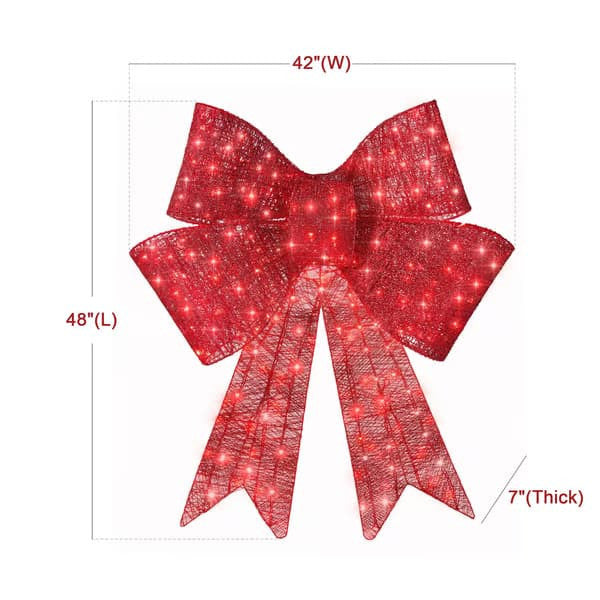 Lichterknoten aus Satin – roter Weihnachtsbogen – Bild 4 | LuxeStyle