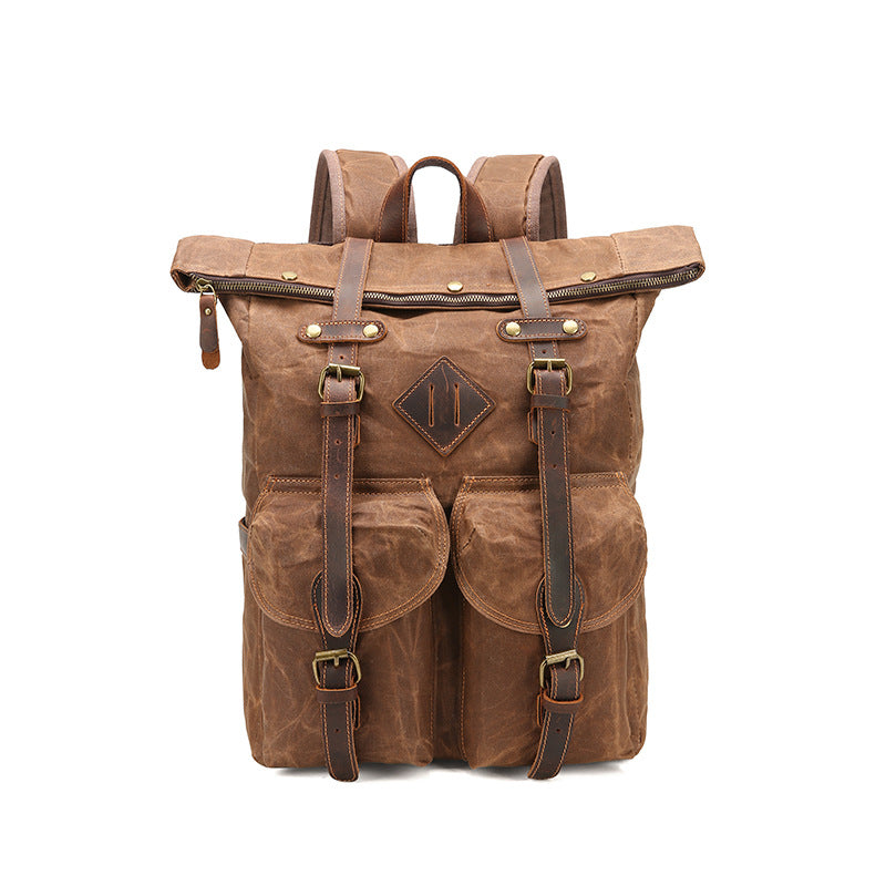 Retro Rucksack aus Canvas und Leder – Bild 3 | LuxeStyle