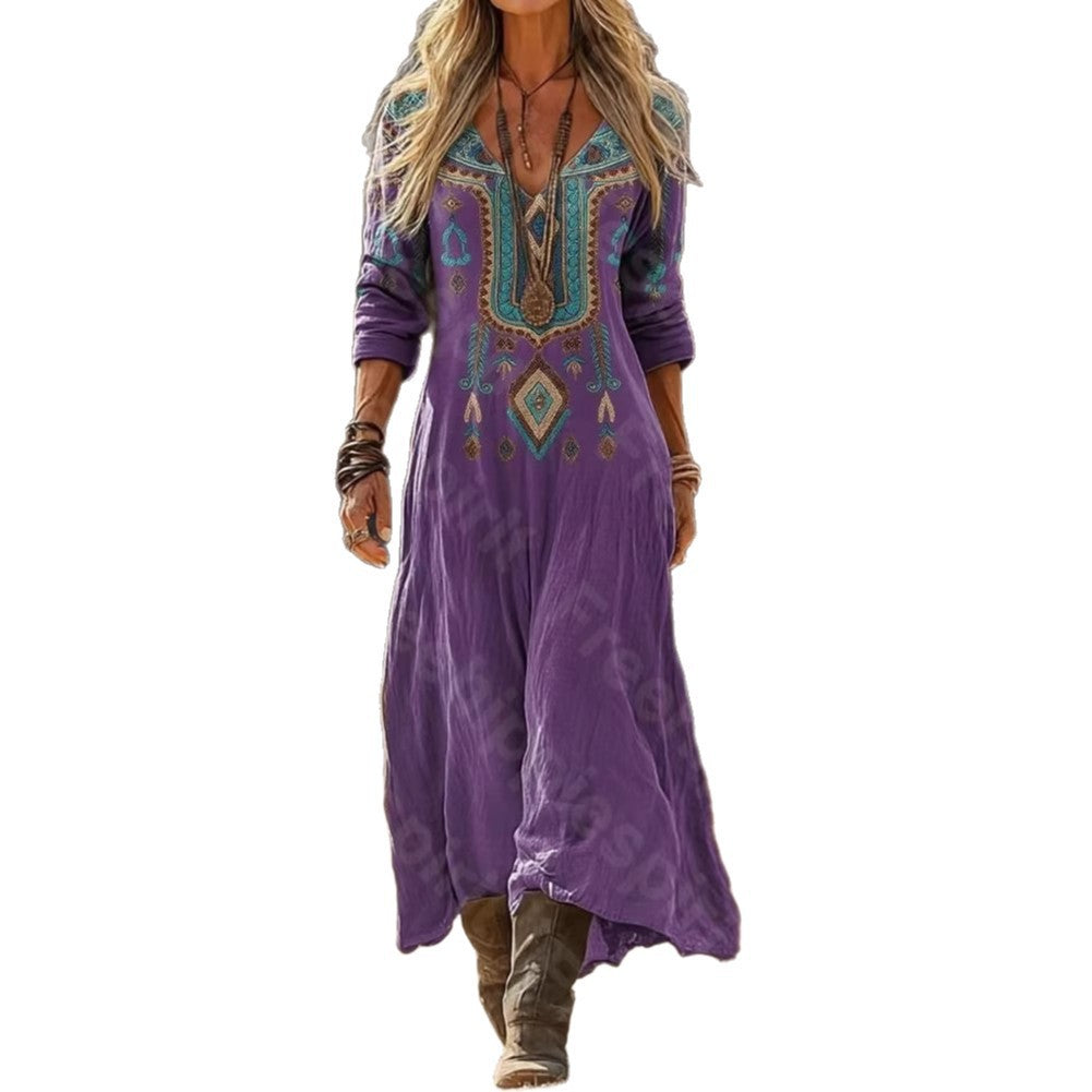 Boho-Kleid mit 3D-Ethno-Muster – Bild 3 | LuxeStyle