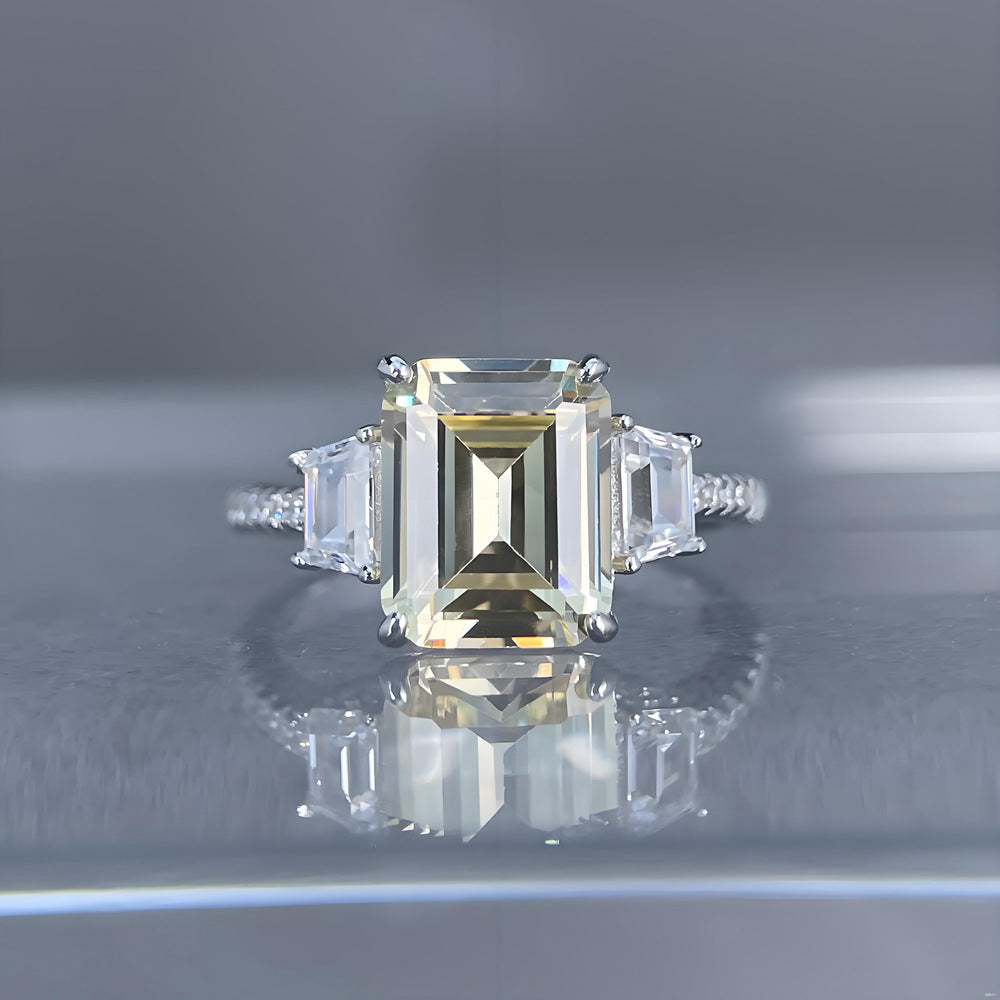 S925 Silberring mit rechteckigem Aquamarin – Bild 2 | LuxeStyle