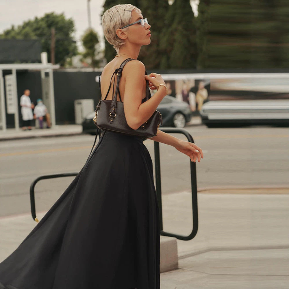 Trägerloses A-Linien Maxikleid mit Schnürung – Bild 2 | LuxeStyle
