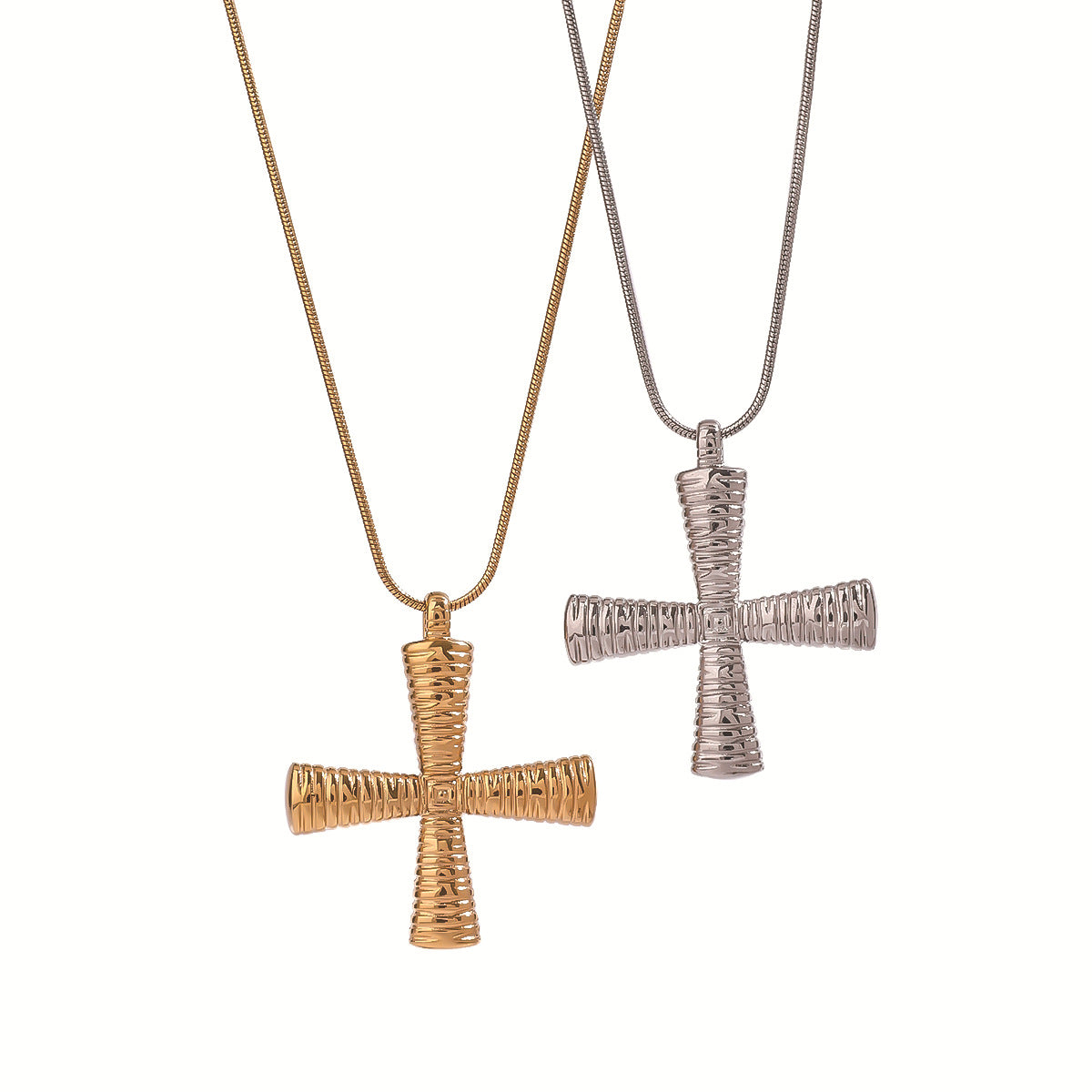 Titanium Stahl Halskette mit Kreuz