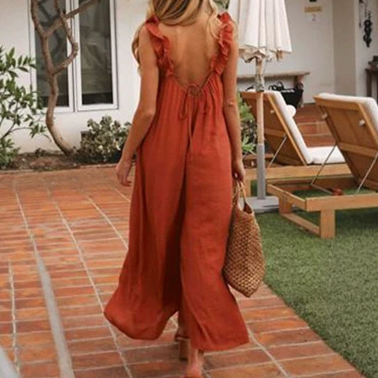 Casual Resort Jumpsuit mit weitem Bein