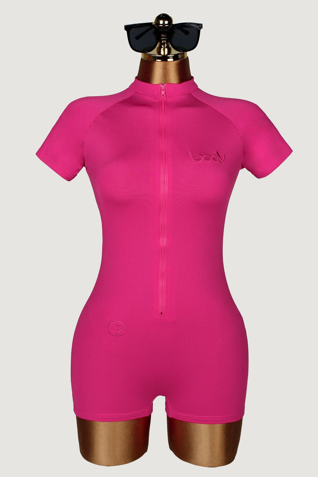 Kurzer Yoga-Jumpsuit mit Reissverschluss