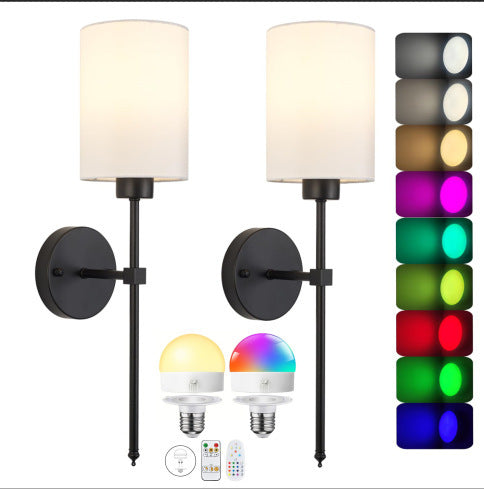 Zylindrische RGB Wandleuchte mit Stoffschirm – Bild 5 | LuxeStyle