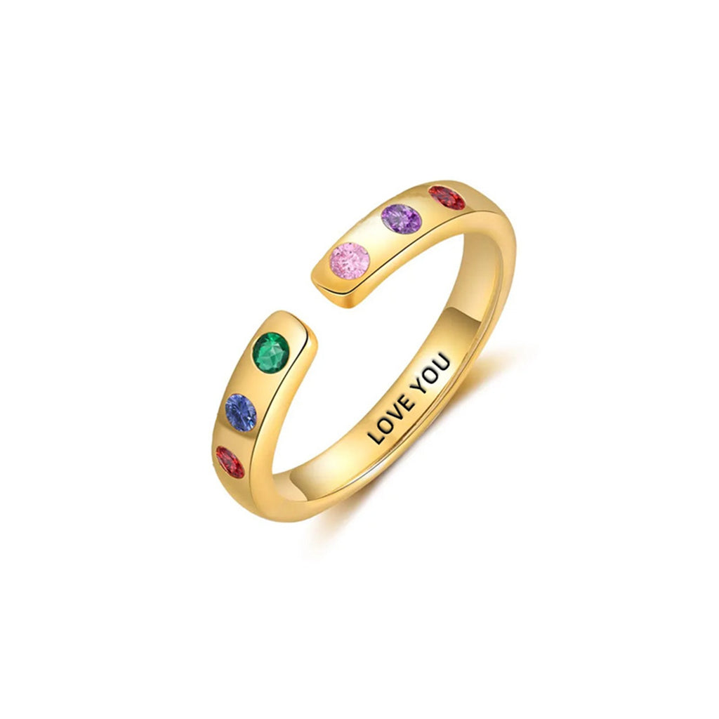 Farbenfroher Geburtsteinschmuck-Ring