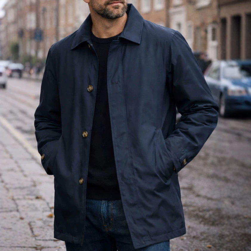 Herren Übergangs-Trenchcoat im Retro-Stil – Ansicht 2