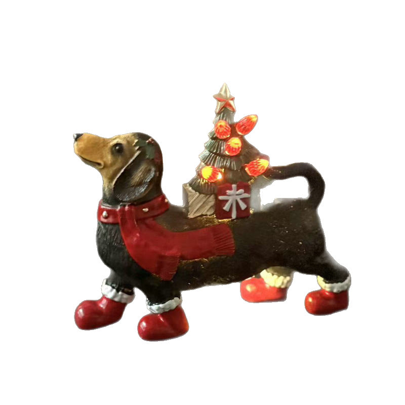 Weihnachtskranz mit Wursthund Dekoration | LuxeStyle