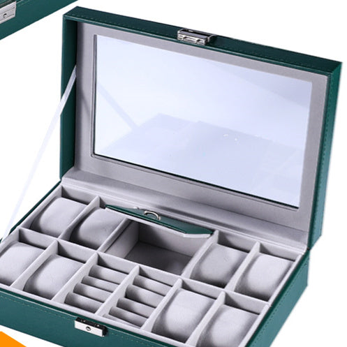 Leinwand-Box für Uhren – 12‑Bit Luxus‑Version mit Schloss – Bild 11 | LuxeStyle